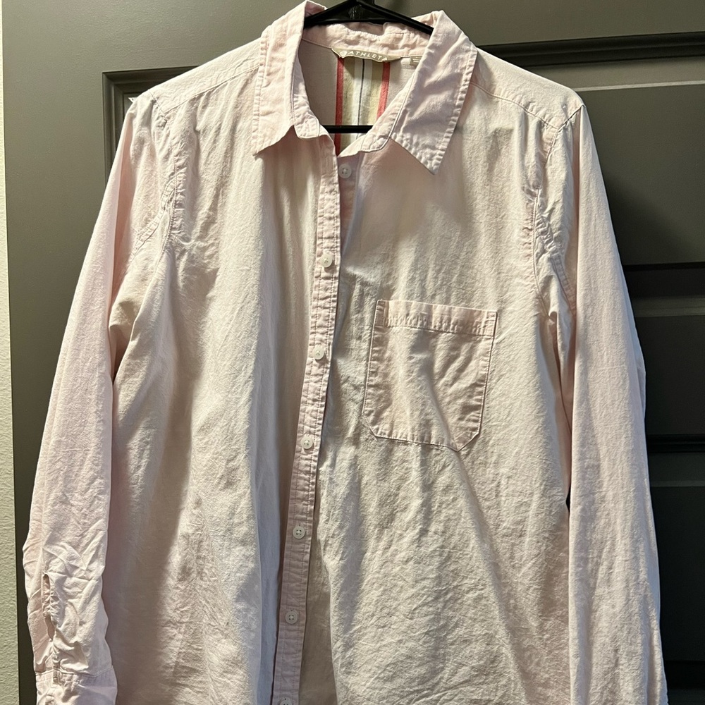 Athleta pink button up